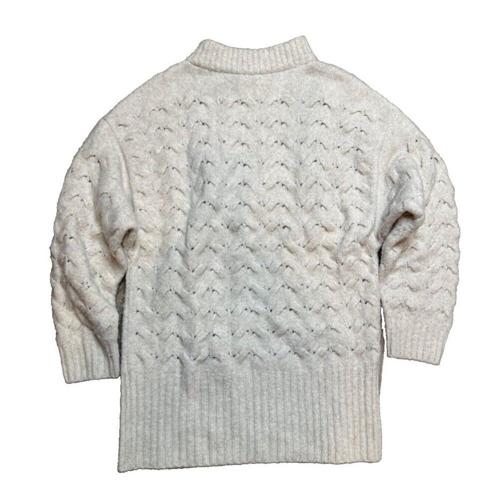 CLOSED Women's Italian Wool Airy Knit Mock Neck Ivory Sweater Small